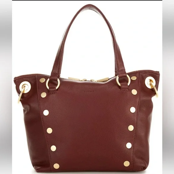 New HAMMITT Daniel Medium Pomodoro Leather Gold Studded SatchelBag MISSING STRAP - Picture 2 of 16